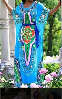 St Toreline Women's Blue Caftan Dress One Size